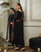 Threads and Motifs - Embroidered Charmeuse Silk 3-Piece Suit