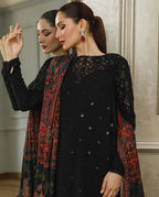 Threads and Motifs - Embroidered Charmeuse Silk 3-Piece Suit