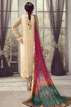 Golden Heritage: Embroidered Chiffon Suit with Chunri Dupatta | Ready To Wear