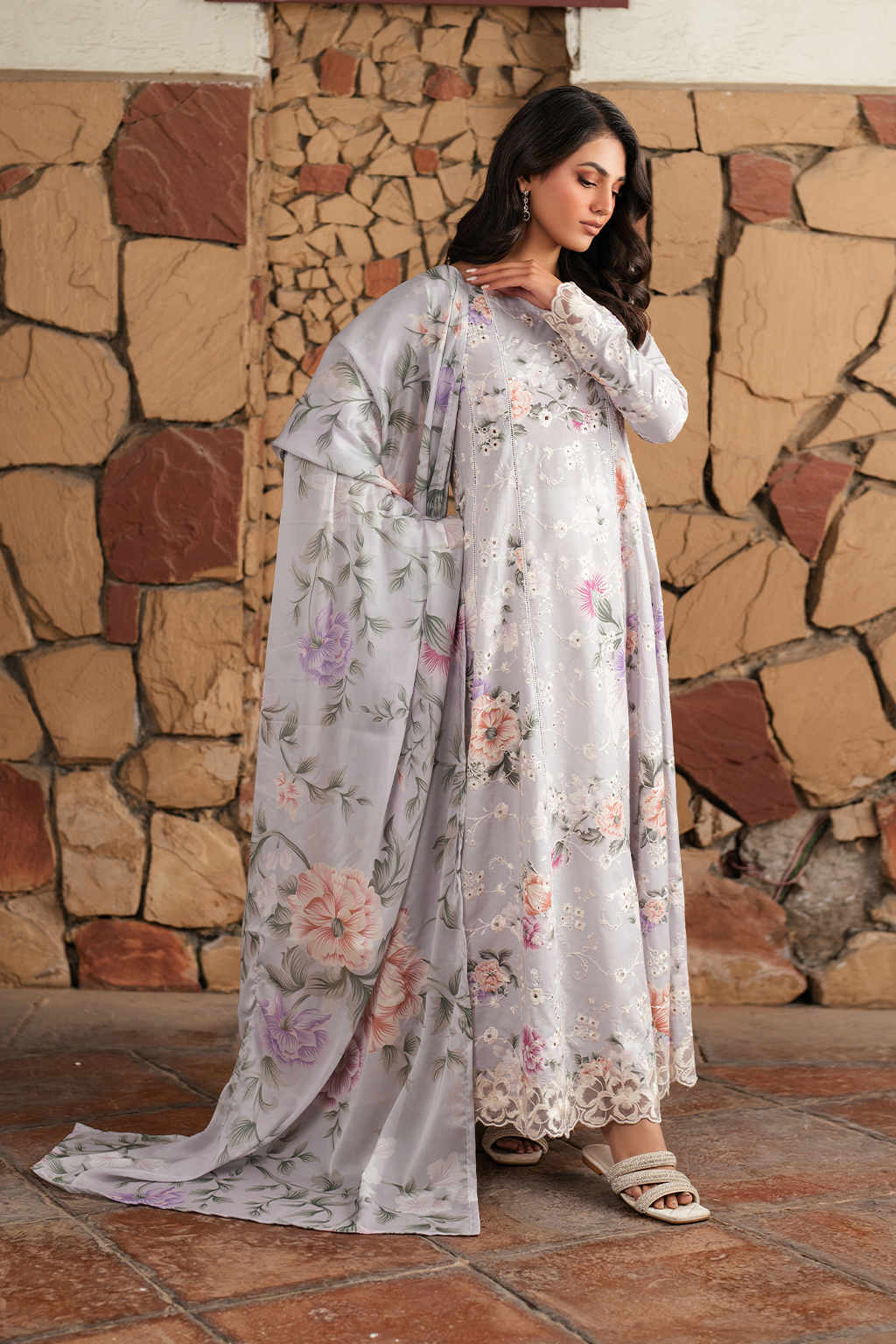 Luxury Printed Lawn Suit with Embroidered Front & Chiffon Dupatta