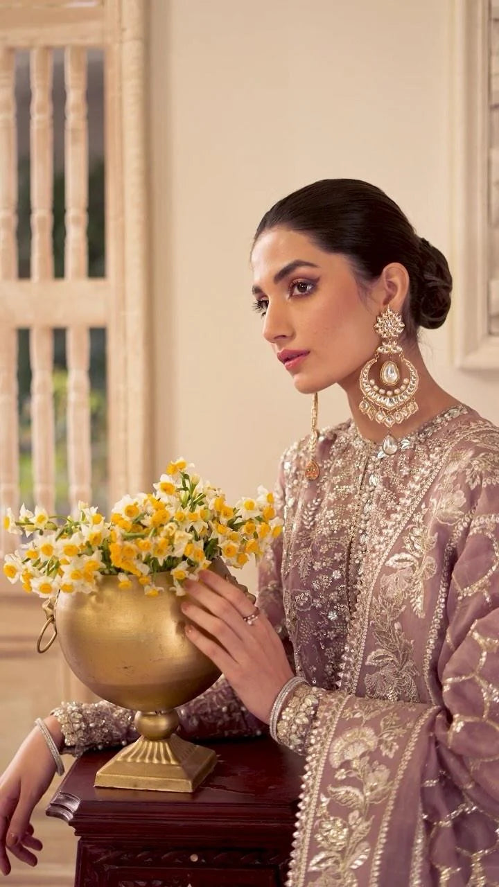 03-Piece Organza Suit With Heavy Embroidery | Ready To Wear