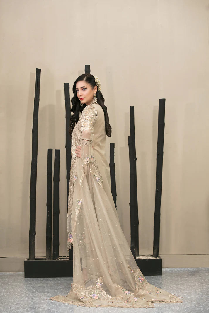 03-Piece Embroidered Organza Suit With Net Dupatta | Ready To Wear