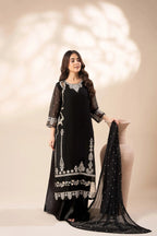 03-Piece Chiffon Suit With Thread Embroidery | Ready To Wear