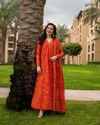 03-Piece Embroidered Lawn Frock | Ready To Wear