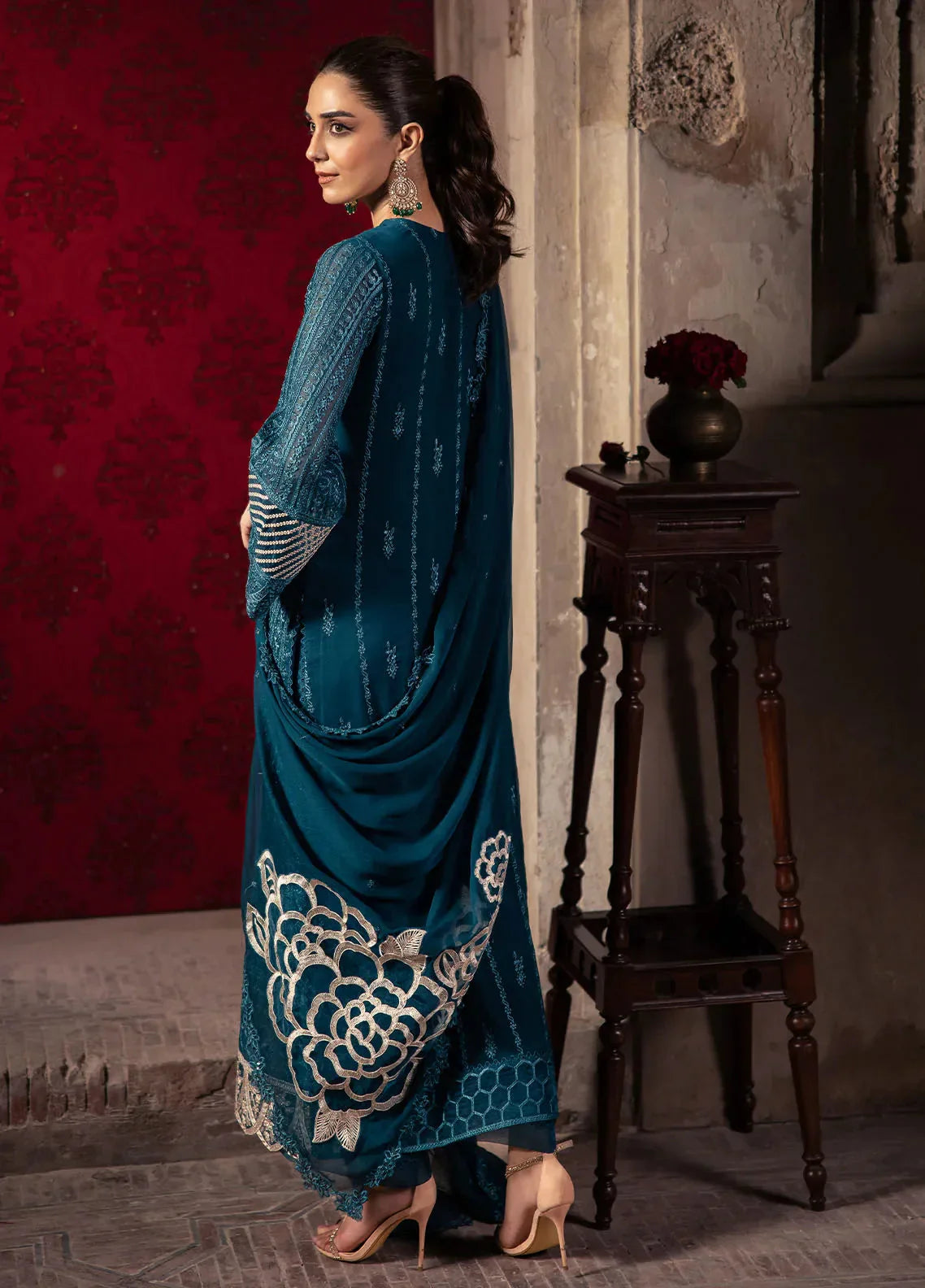 03-Piece Chiffon Suit With Embroidery | Ready To Wear