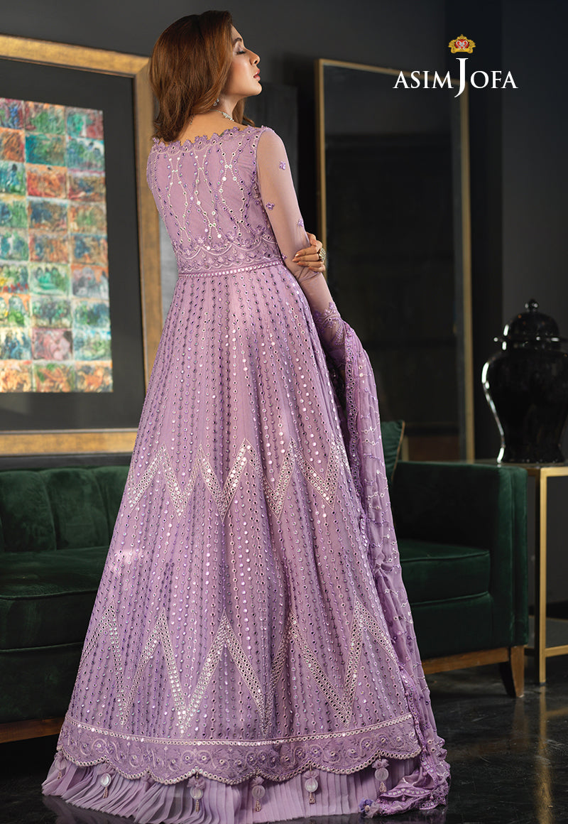 Asim Jofa – Chiffon Frock with Satin Silk Trouser