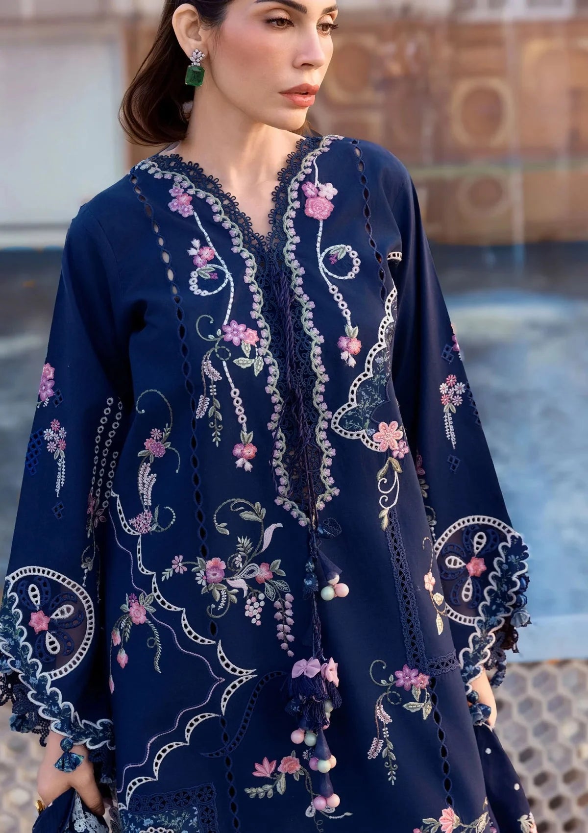 03-Piece Embroidered Lawn Suit Net Dupatta | Ready To Wear