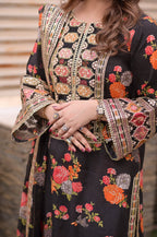 Stitched 3-Piece Digital Printed Shamoz Silk Embroidered Suit