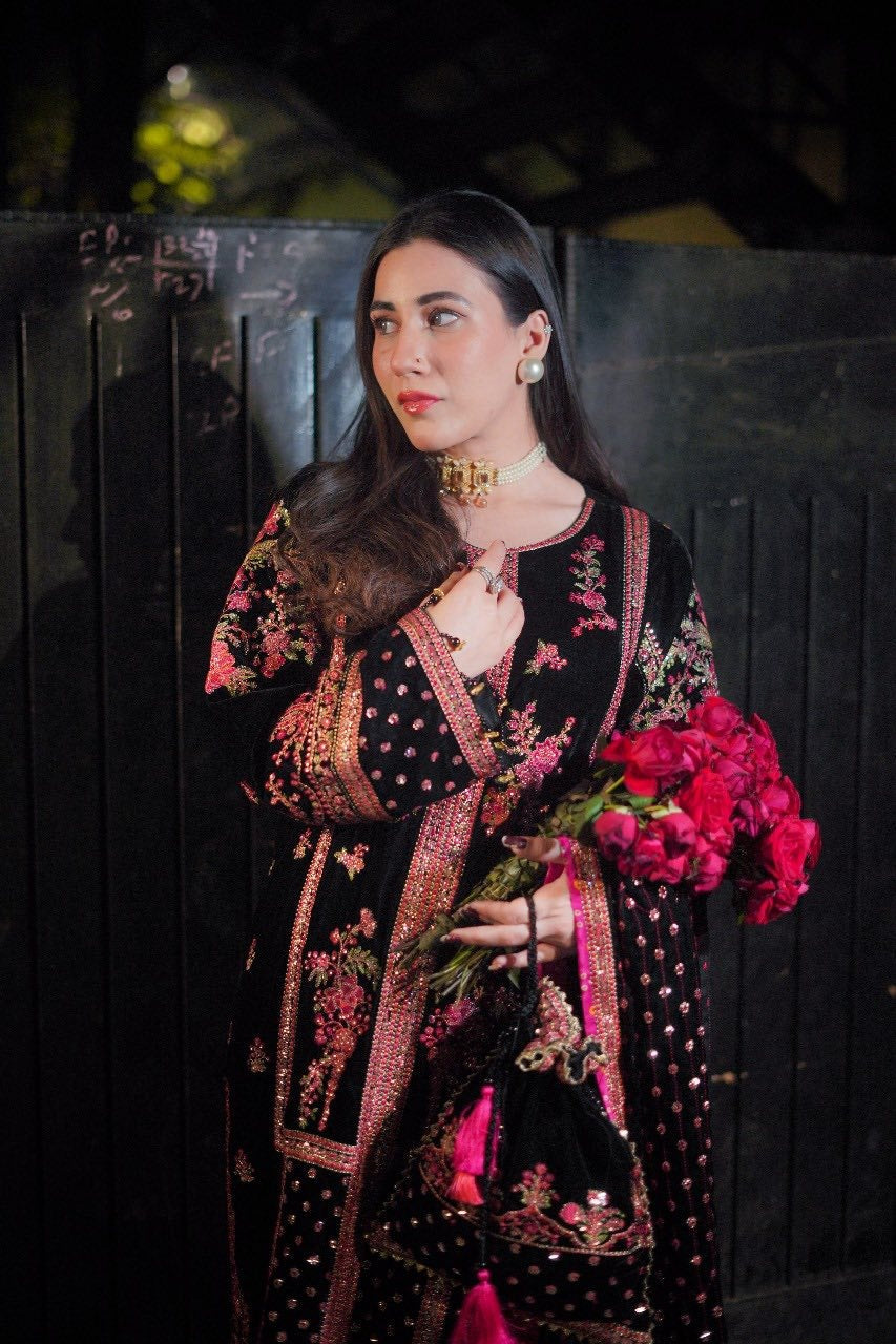 03-Piece Luxury Embroidered Cotton Suit - Ready To Wear