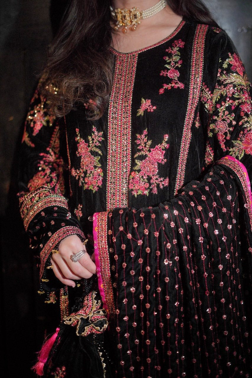 03-Piece Luxury Embroidered Cotton Suit - Ready To Wear