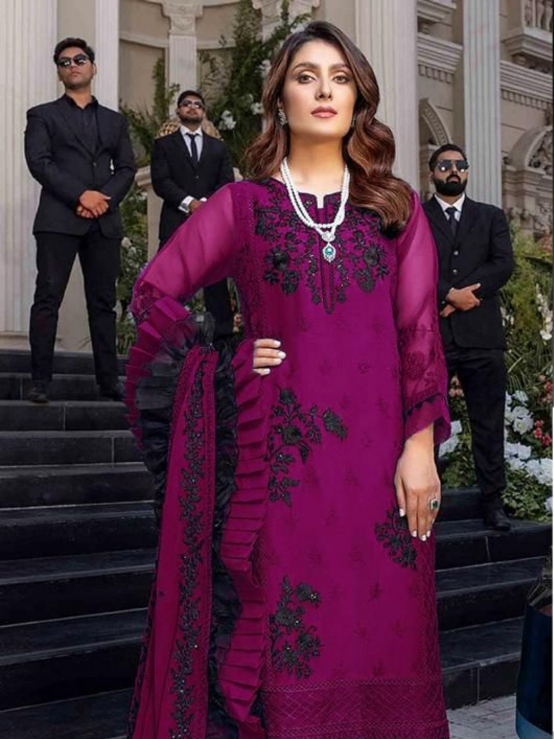 03-PIECE STITCHED CHIFFON SUIT READY TO WEAR