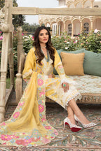 03-Piece Embroidered Lawn Suit With Organza Dupatta | Ready To Wear