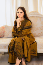 3 Piece Stitched Dhanak Suit - Ready To Wear