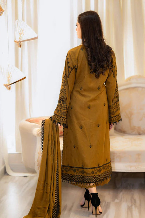 3 Piece Stitched Dhanak Suit - Ready To Wear