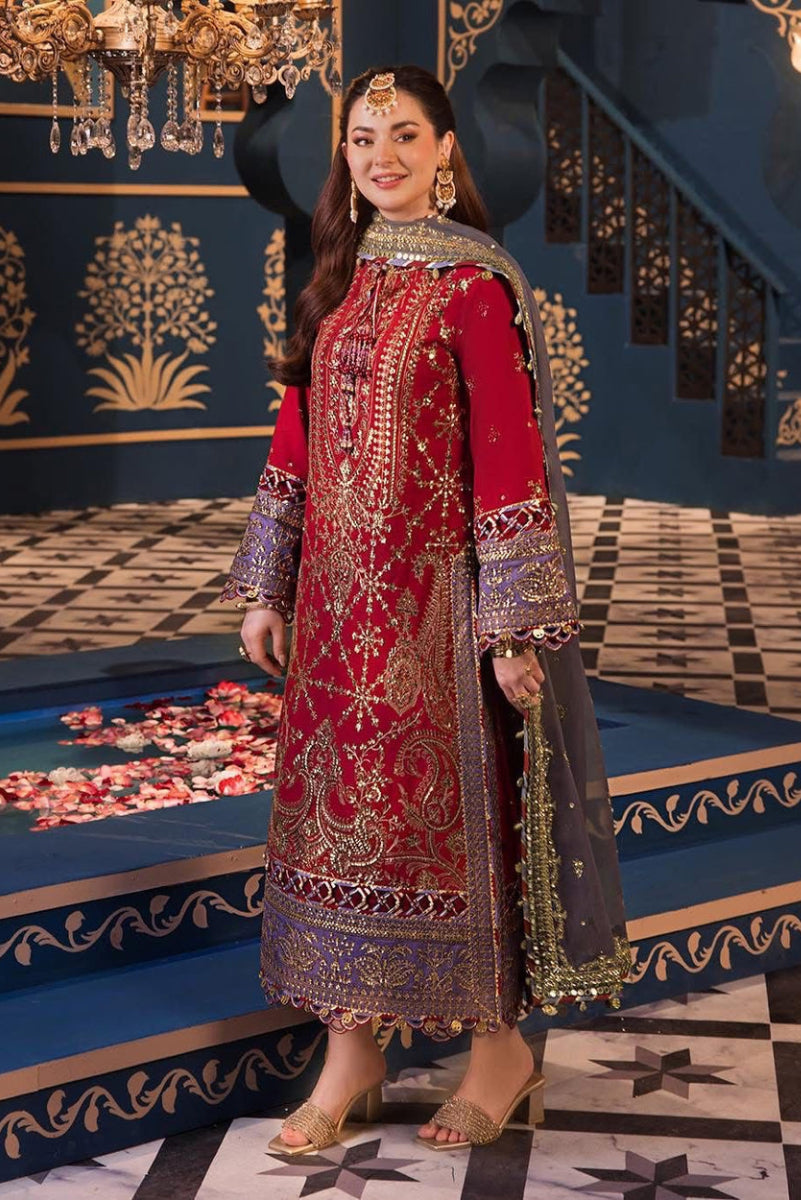 ASIM JOFA EMBROIDERED SEMI PURE COTTON LAWN SUIT- 3 PC