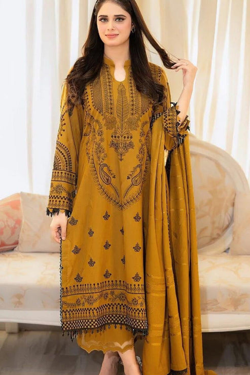 3 Piece Stitched Dhanak Suit - Ready To Wear