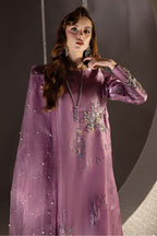 03-Piece Embroidered Cotton Suit With Organza Dupatta | Ready To Wear