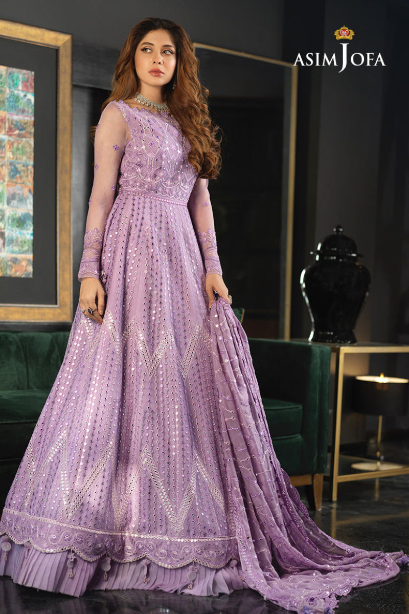 Asim Jofa – Chiffon Frock with Satin Silk Trouser