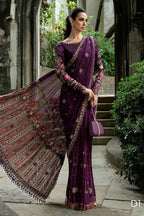 Chiffon Saree with Heavy Embroidery  - Ready  to Wear