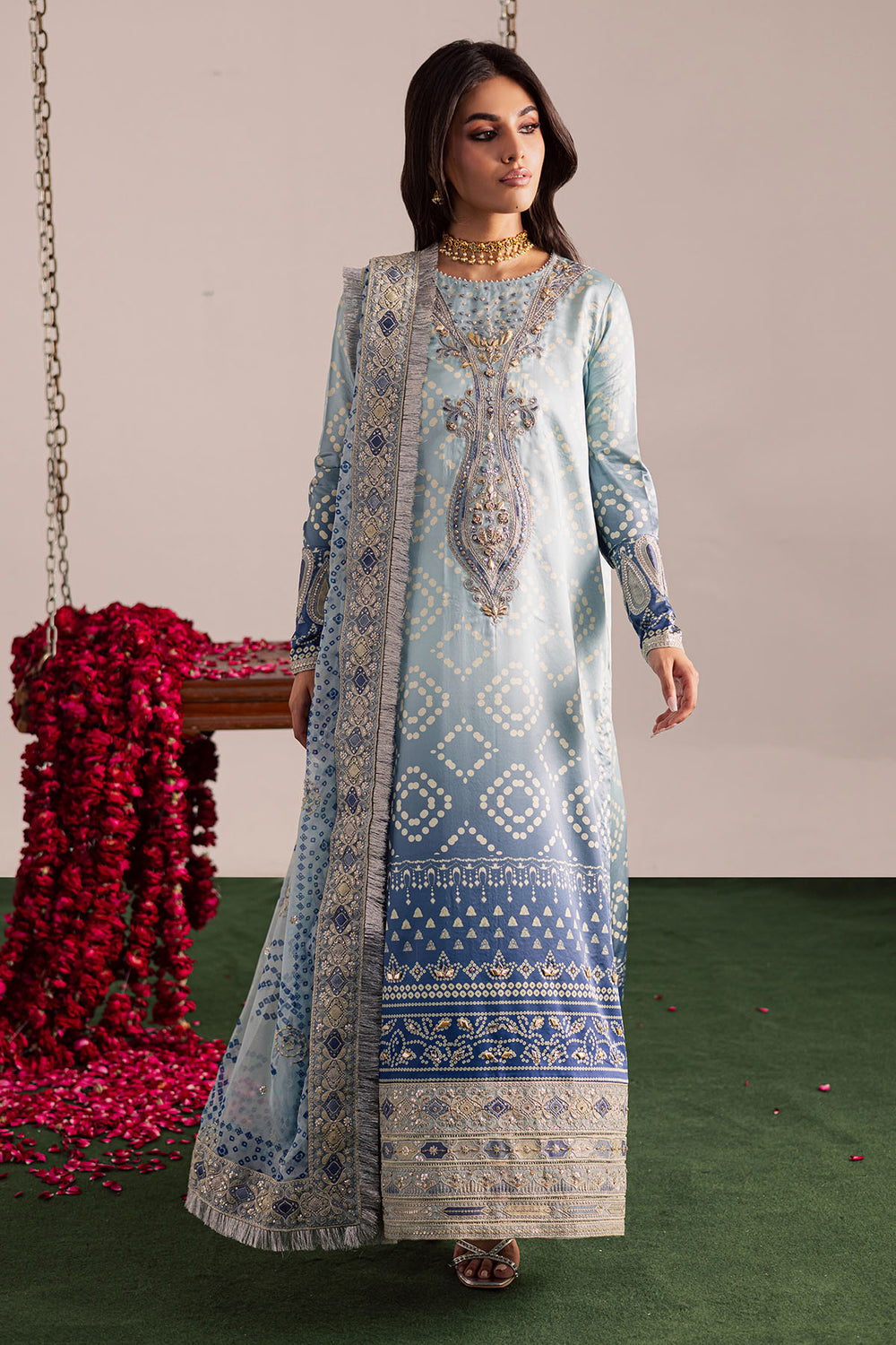 3 Piece  Stitched Lawn  suit - Ready  to Wear