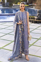 03-Piece Embroidered Lawn Suit With Printed Silk Dupatta | Ready To Wear