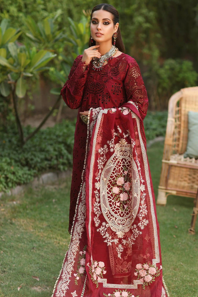 03-Piece Heavy Embroidered Chikankari Lawn Dress Ready To Wear