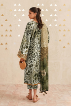 03-Piece Printed Lawn Suit With Chiffon Dupatta | Ready To Wear