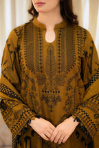 3 Piece Stitched Dhanak Suit - Ready To Wear