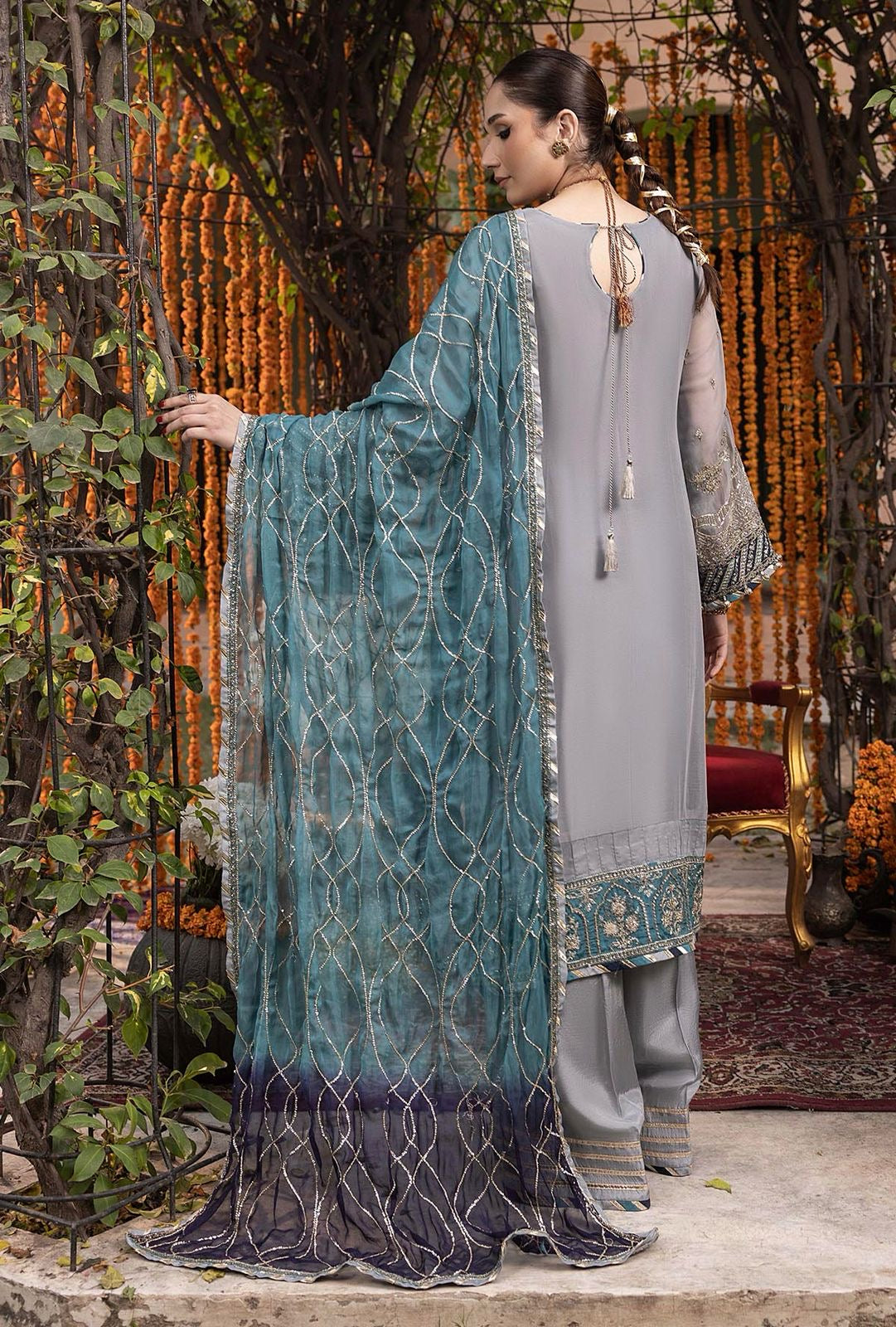 03-PIECE SUIT LUXURY CHIFFON SUIT READY TO WEAR