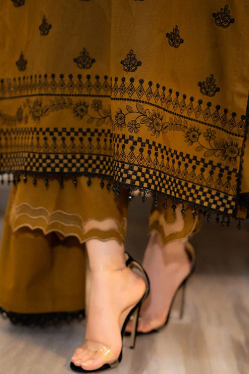 3 Piece Stitched Dhanak Suit - Ready To Wear