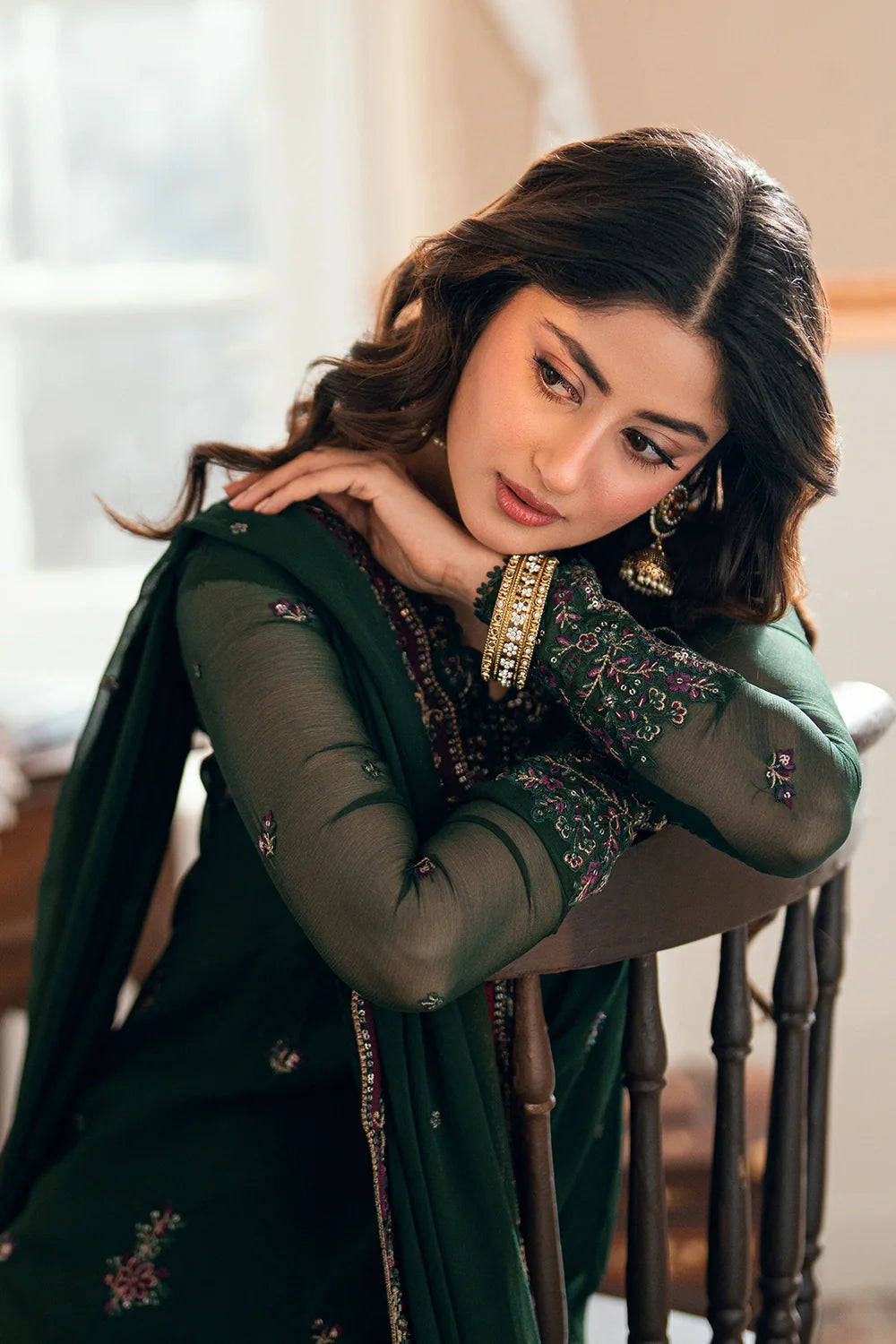 03-Piece Chiffon Suit With Embroidery | Ready To Wear