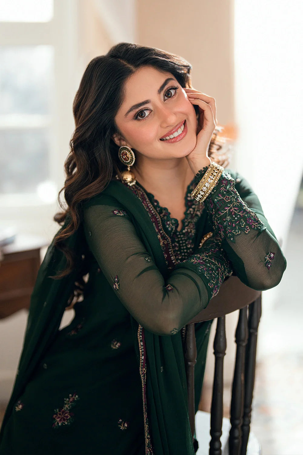 03-Piece Chiffon Suit With Embroidery | Ready To Wear
