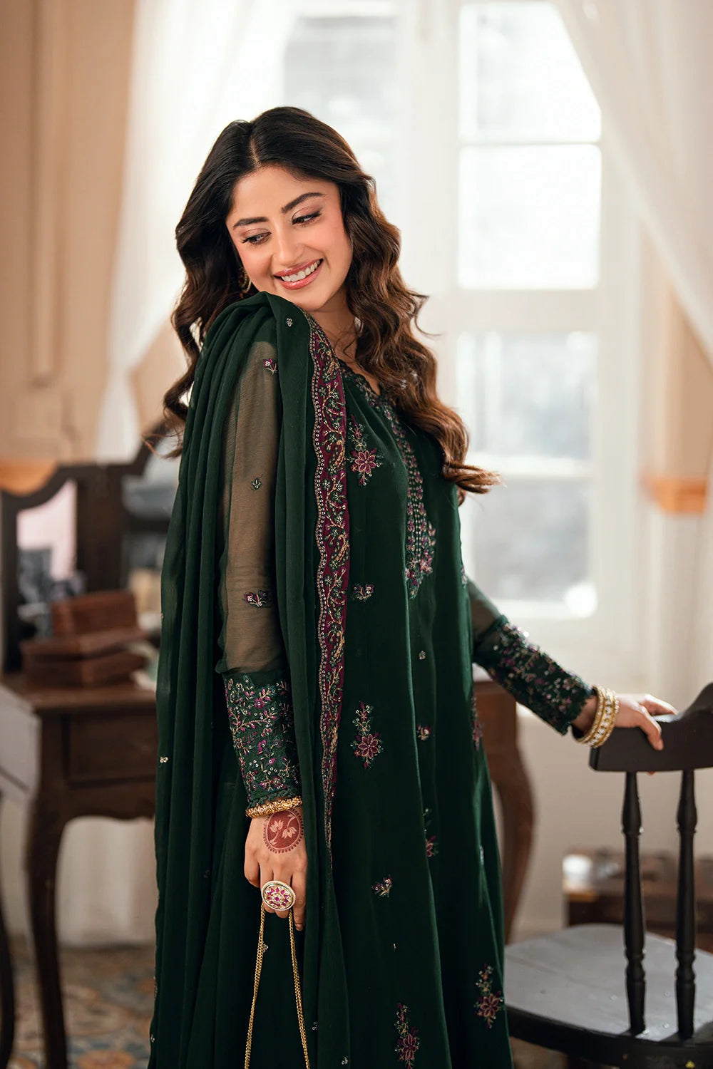 03-Piece Chiffon Suit With Embroidery | Ready To Wear