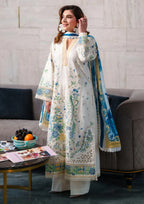 03-Piece Embroidered Lawn Suit With Silk Dupatta | Ready To Wear