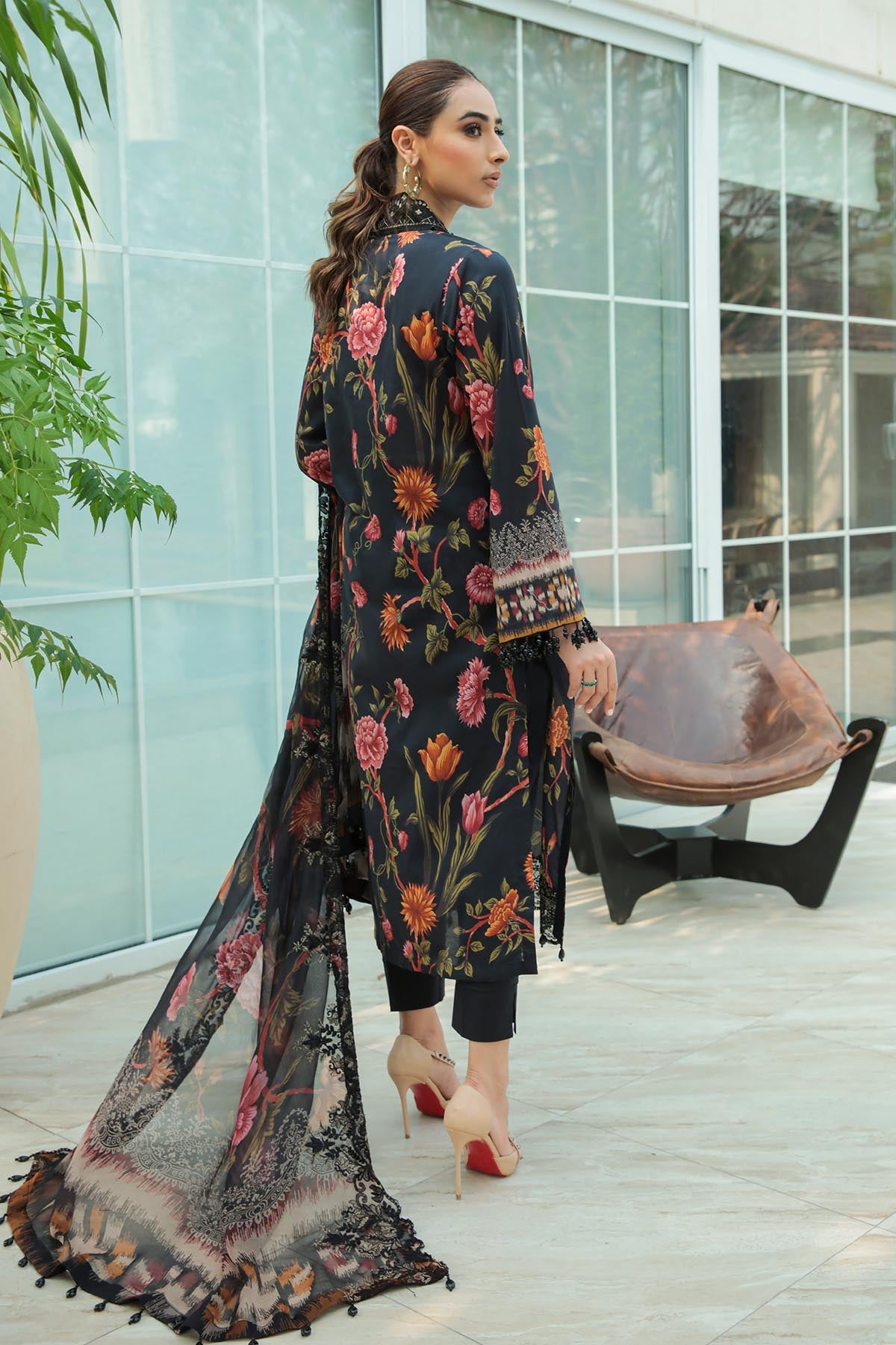 Nureh Lawn Embroidered 3 Piece Dress