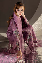 03-Piece Embroidered Cotton Suit With Organza Dupatta | Ready To Wear