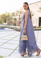 03-Piece Embroidered Lawn Suit With Printed Silk Dupatta | Ready To Wear