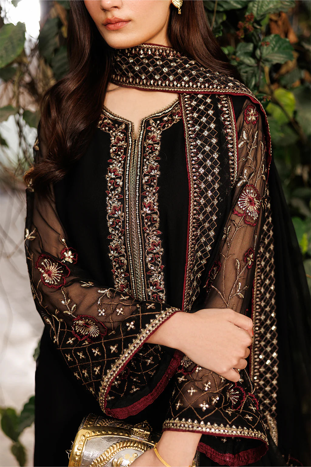 03-Piece Chiffon Suit With Embroidery | Ready To Wear