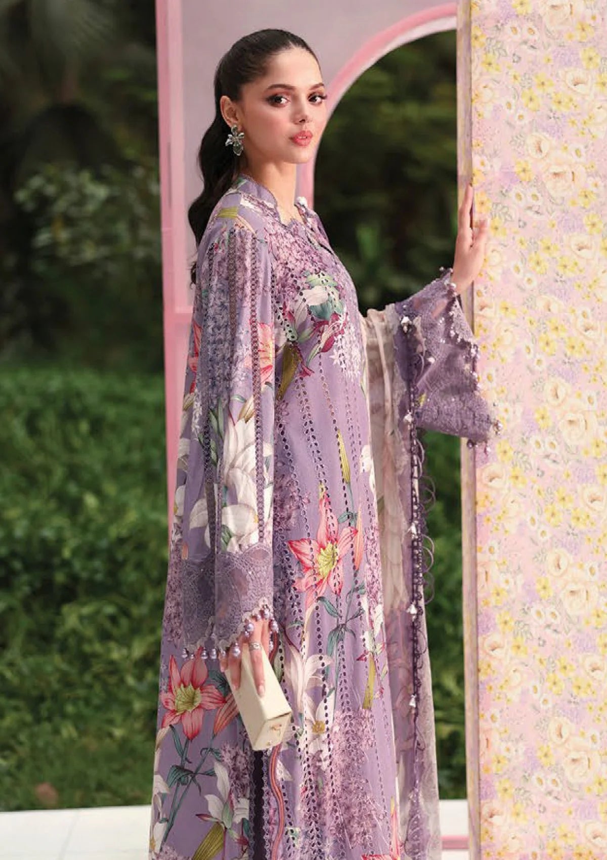 03-Piece Printed Lawn Suit With Chiffon Dupatta | Ready To Wear