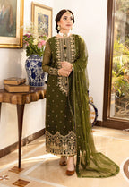 3PCS EMBROIDERED CHIFFON DRESS READY TO WEAR