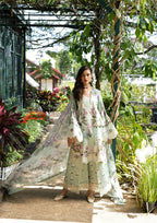 Mint Meadow Blossom: Printed Lawn Suit With Embroidery | Ready To Wear