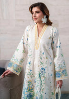 03-Piece Embroidered Lawn Suit With Silk Dupatta | Ready To Wear