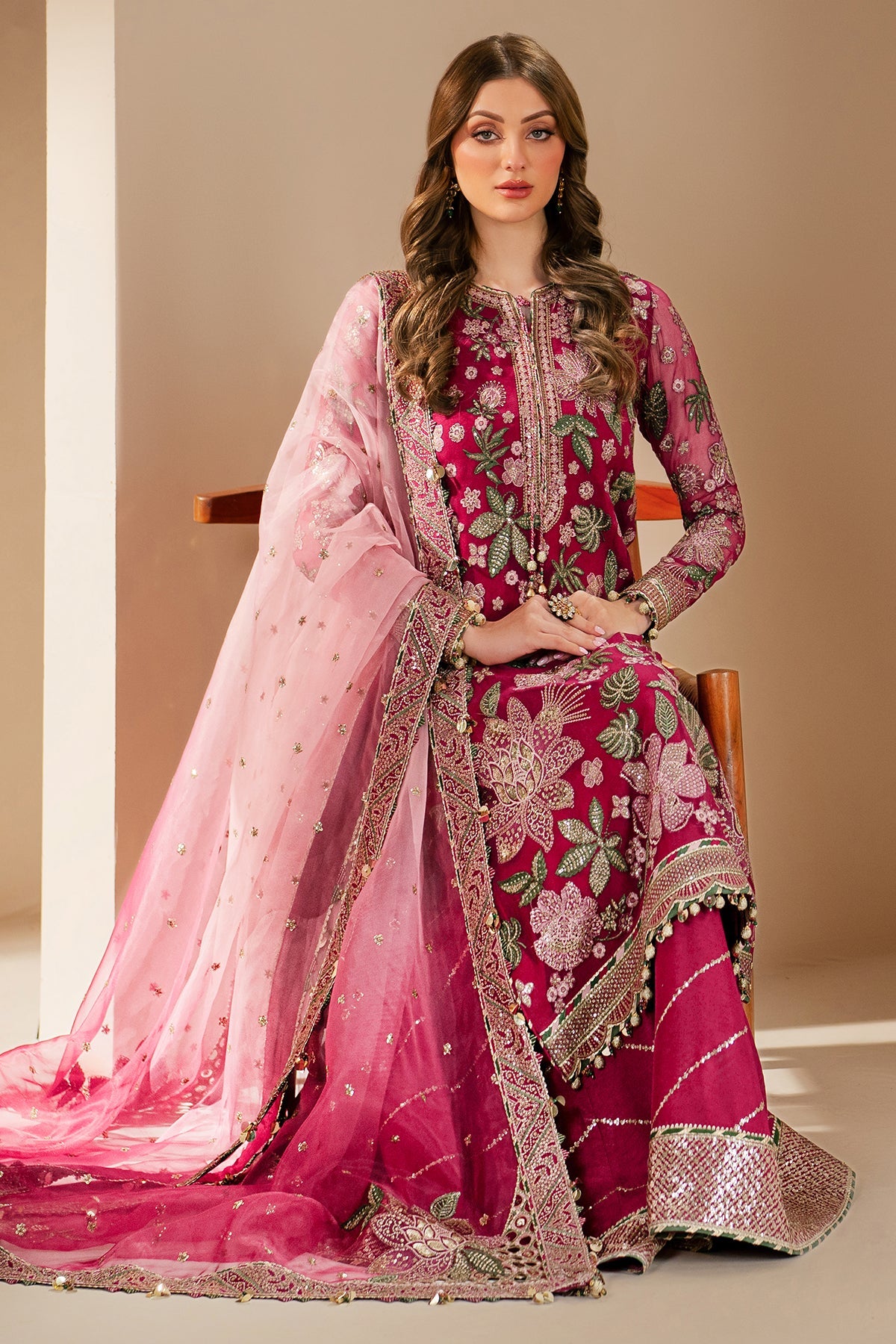03-Piece Chiffon Embroidered Stitched Suit
