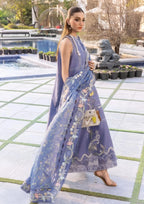 03-Piece Embroidered Lawn Suit With Printed Silk Dupatta | Ready To Wear