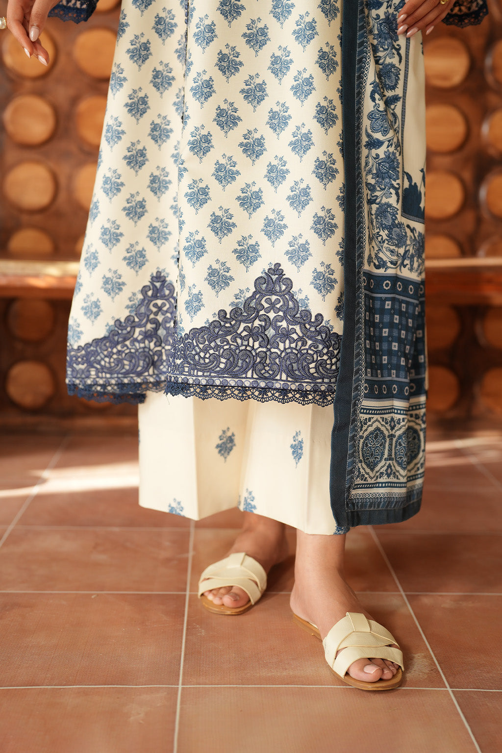 3 Piece Stitched Lawn Suit - Ready To Wear