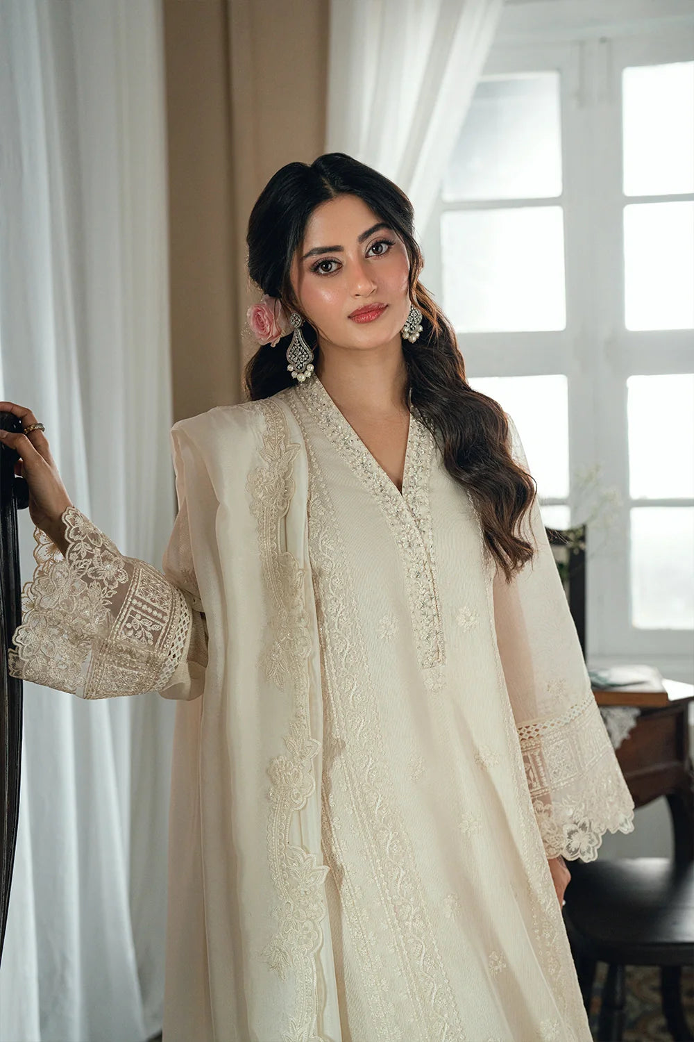 03-Piece Embroidery Chiffon Suit - Ready To Wear