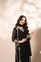 03-Piece Chiffon Suit With Thread Embroidery | Ready To Wear