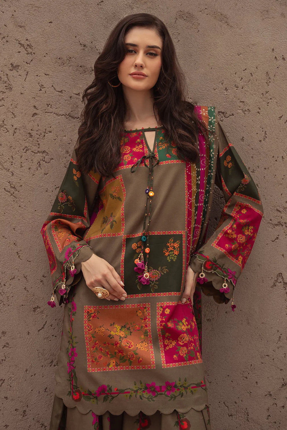 03-Piece Printed Lawn Suit With Chiffon Dupatta | Ready To Wear