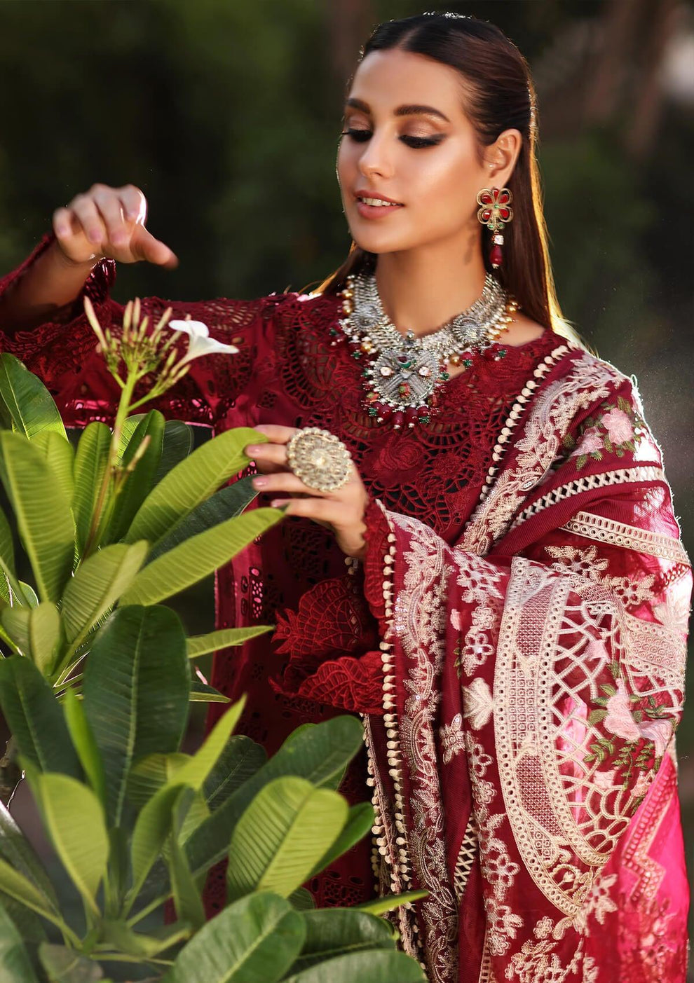 03-Piece Heavy Embroidered Chikankari Lawn Dress Ready To Wear
