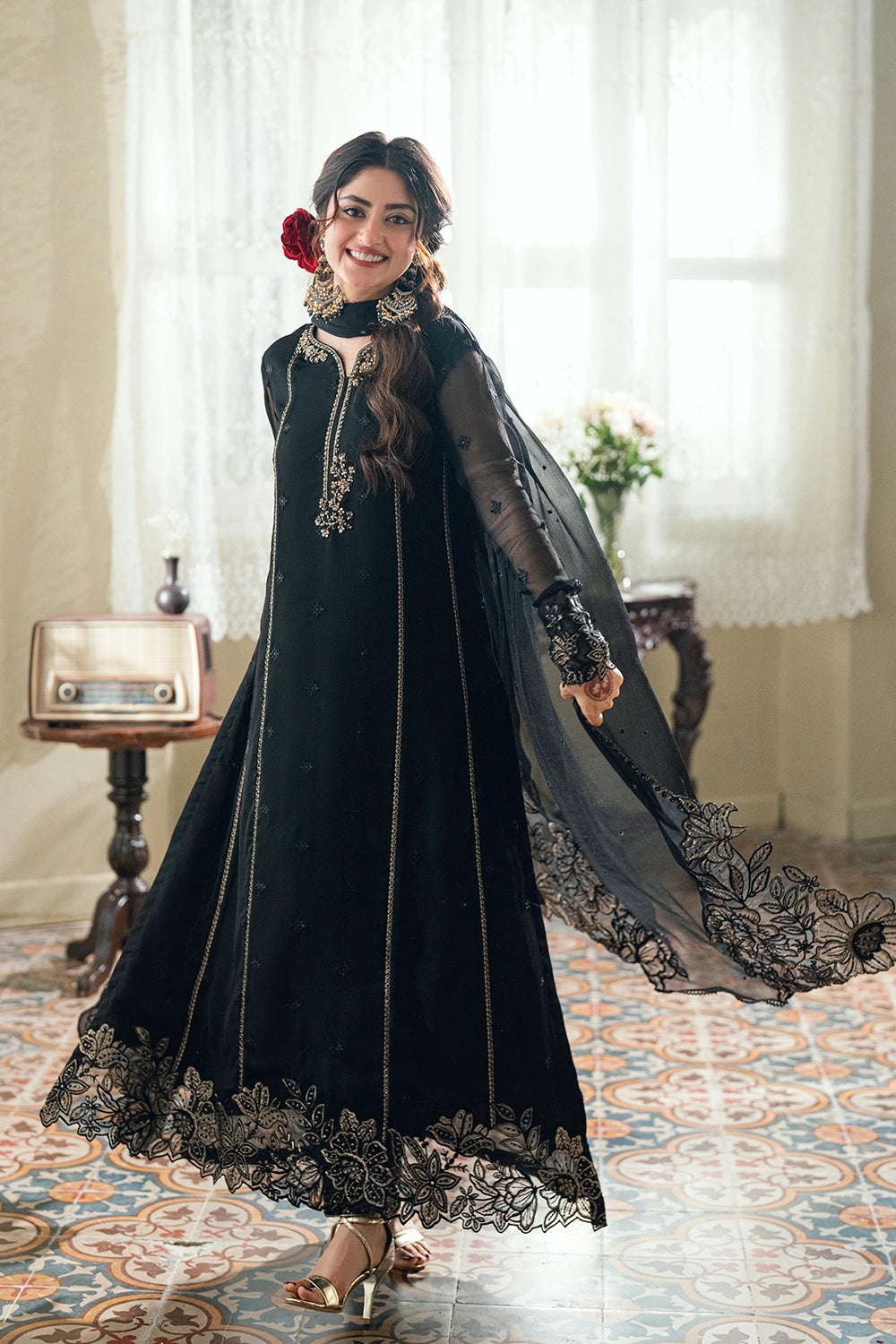 PREMIUM NIGHTINGLES STITCHED 3-PIECE CHIFFON SUIT | Ready To Wear